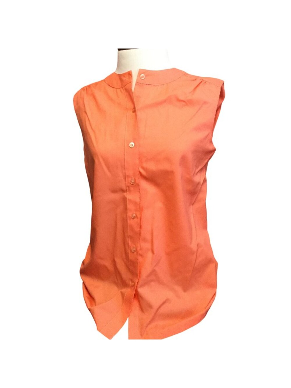 Vintage Replique Collection Lady Manhattan Sleeveless Blouse Size 12 Orange Mod